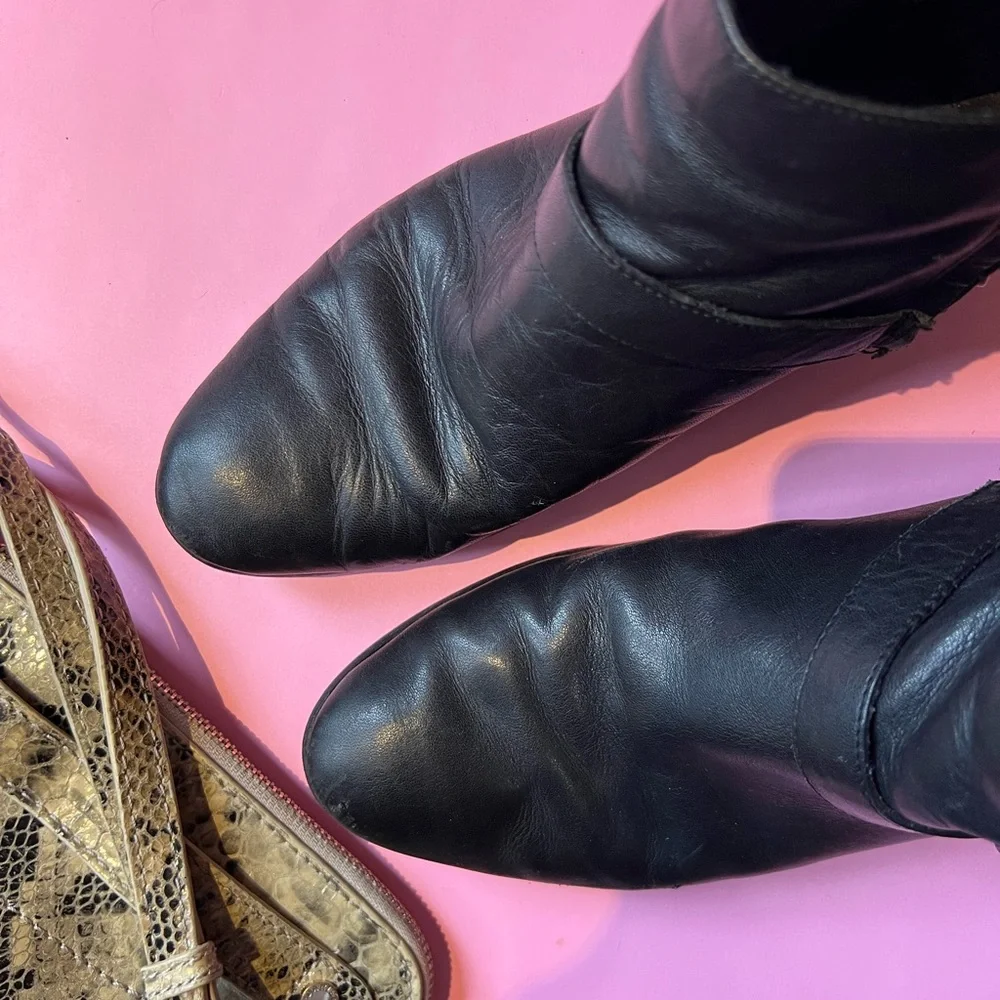 Sam Edelman Black Studded Ankle Boots - Picture 8 of 11